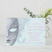 Roze en Blauwgroen Blue Winter Wonderland Party Kaart (Staand voorkant)