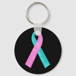 Roze en Blauwgroen BRCA DNA Lint Sleutelhanger