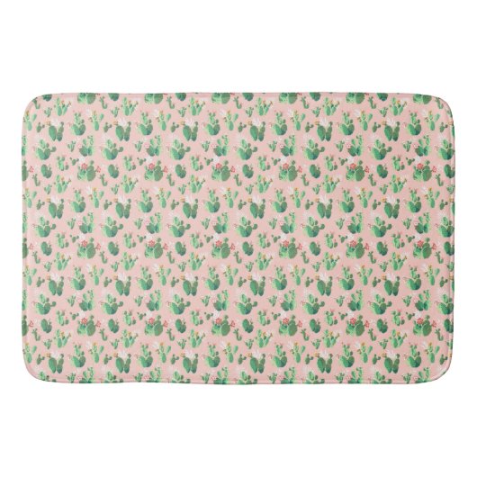 Roze en Blauwgroen Cactus Southwestern Bath Mat De (Voorkant)