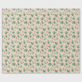 Roze en Blauwgroen Cactus Southwestern Gift Wrap Cadeaupapier (Vlak)