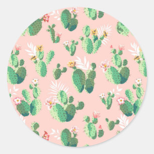 Roze en Blauwgroen Cactus Zuidwestelijke Sticker
