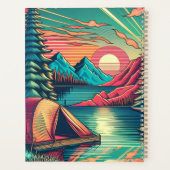 Roze en Blauwgroen Camping gepersonaliseerd Planner (Achterkant)
