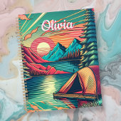 Roze en Blauwgroen Camping gepersonaliseerd Planner