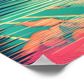  Roze en Blauwgroen Camping Thema Poster (Hoek)