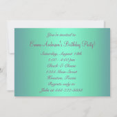 Roze en Blauwgroen Carrousel Pony verjaardagsfeest Kaart (Achterkant)