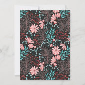 Roze en Blauwgroen donker Vrijgezellenfeest Kaart (Achterkant)