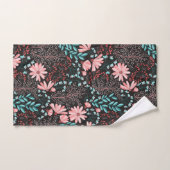 Roze en Blauwgroen, donkere Floral Patroon Bad Handdoek (Handdoek)