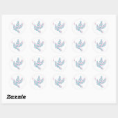Roze en Blauwgroen DOVE Ronde Sticker (Vel)