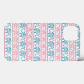 Roze en Blauwgroen etnisch olifantenpatroon Case-Mate iPhone Case (Achterkant (horizontaal))