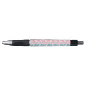 Roze en Blauwgroen etnisch olifantenpatroon Pen (Voorkant)