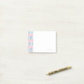 Roze en Blauwgroen etnisch olifantenpatroon Post-it® Notes (Op bureau)