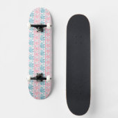 Roze en Blauwgroen etnisch olifantenpatroon Skateboard (Voorkant)