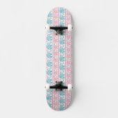 Roze en Blauwgroen etnisch olifantenpatroon Skateboard (Voorkant)