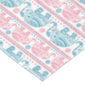 Roze en Blauwgroen etnisch olifantenpatroon Tafelkleed (Gekanteld)