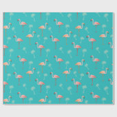 Roze en Blauwgroen Flamingo patroon omslagpapier Cadeaupapier (Vlak)