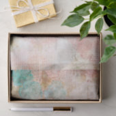 Roze en Blauwgroen Floral Ephemera Tissuepapier (Geschenk)