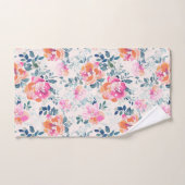 Roze en Blauwgroen Floral Patroon Bad Handdoek (Handdoek)