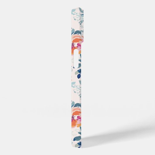 Roze en Blauwgroen Floral Patroon Case-Mate iPhone Case (Achterkant / Rechts)