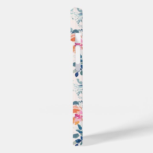 Roze en Blauwgroen Floral Patroon Case-Mate iPhone Case (Achterkant / Links)
