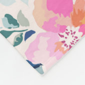 Roze en Blauwgroen Floral Patroon Fleece Deken (Hoek)