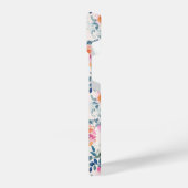 Roze en Blauwgroen Floral Patroon iPhone Hoesje (Linkerkant)