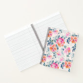 Roze en Blauwgroen Floral Patroon Notitieboek (Binnen)