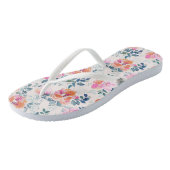 Roze en Blauwgroen Floral Patroon Teenslippers (Schuin)