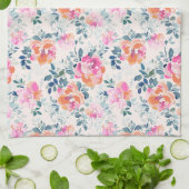 Roze en Blauwgroen Floral Patroon Theedoek (Gevouwen)