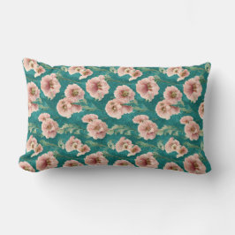  roze en Blauwgroen Floral Patroonontwerp Kussen