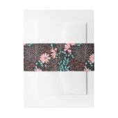 Roze en Blauwgroen Floral Uitnodigingen Wikkel (Voorkant Voorbeeld)