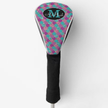 Roze en Blauwgroen Glittery Mermaid Monogram
