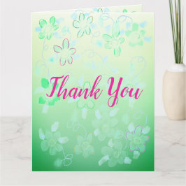 Roze en Blauwgroen groene Floral Kaart