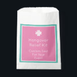 Roze en Blauwgroen Hangover Relief Kit Favor Bags Bedankzakje<br><div class="desc">Eenvoudig,  chic en leuk roze en blauwgroen aanpasbare Hangover Relief Kit gunt tassen om alle goeds voor je harde vrienden te doen.</div>