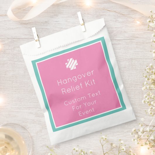 Roze en Blauwgroen Hangover Relief Kit Favor Tasse Bedankzakje (Geknipt)