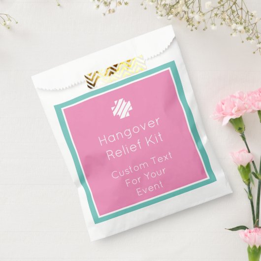 Roze en Blauwgroen Hangover Relief Kit Favor Tasse Bedankzakje (Gezegeld)