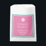 Roze en Blauwgroen Hangover Relief Kit Favor Tasse Bedankzakje<br><div class="desc">Eenvoudige,  chique en leuke roze en blauwgroen aanpasbare Hangover Relief Kit gunsttassen om alle get well goodies voor je harde feestende vrienden te zetten</div>