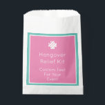 Roze en Blauwgroen Hangover Relief Kit Favor Tasse Bedankzakje<br><div class="desc">Eenvoudige,  chique en leuke roze en blauwgroen aanpasbare Hangover Relief Kit gunsttassen om alle get well goodies voor je harde feestende vrienden te zetten</div>