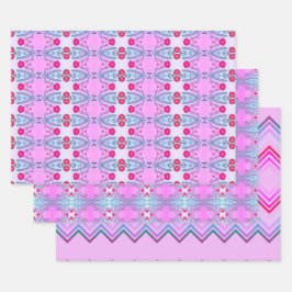 Roze en Blauwgroen inpakpapier Flat Sheet Set van