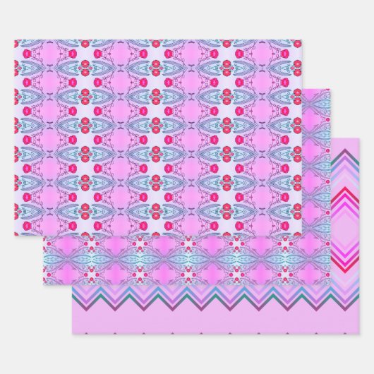 Roze en Blauwgroen inpakpapier Flat Sheet Set van  (Set)