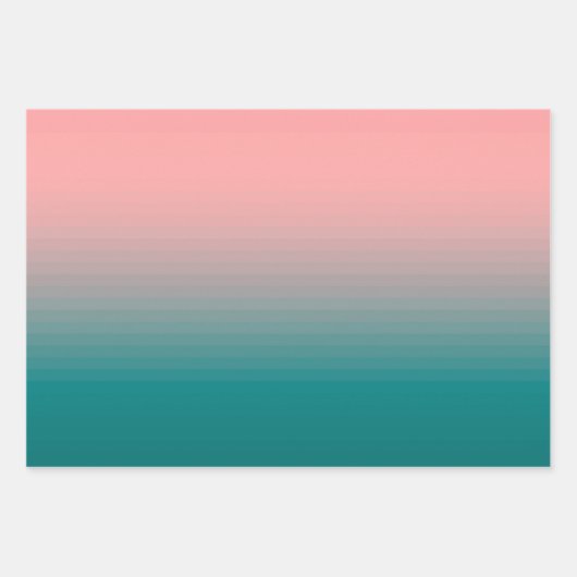 Roze en Blauwgroen Inpakpapier Vel (Voorkant 3)