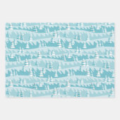 Roze en Blauwgroen kerstbomen Inpakpapier Vel (Voorkant 3)