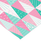 Roze en Blauwgroen kerstbomen Korte Tafelloper (Hoek)