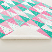 Roze en Blauwgroen kerstbomen Sherpa Deken (3/4)