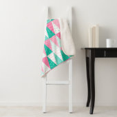 Roze en Blauwgroen kerstbomen Sherpa Deken (In situ)