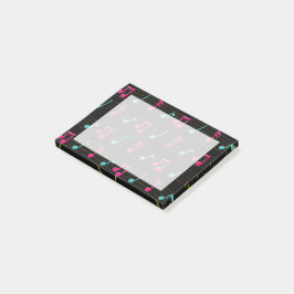 Roze en Blauwgroen kleurrijke muzieknoten Post-it® Notes
