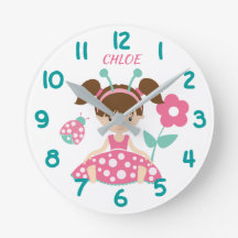 Roze en Blauwgroen Ladybug Girl