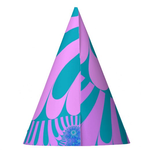 Roze en Blauwgroen lijn Feesthoedjes (Achterkant)