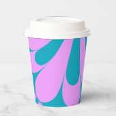 Roze en Blauwgroen lijn Papieren Bekers (Links)