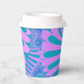 Roze en Blauwgroen lijn Papieren Bekers (Rechts)