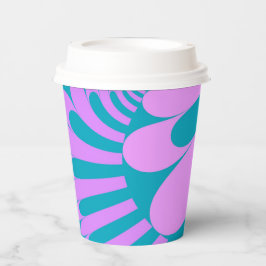 Roze en Blauwgroen lijn Papieren Bekers